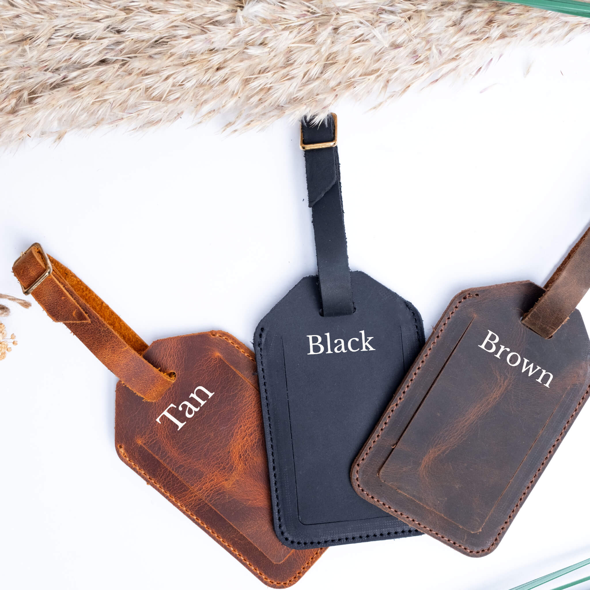  Leather luggage tags