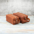 Light brown leather Toiletry Bag