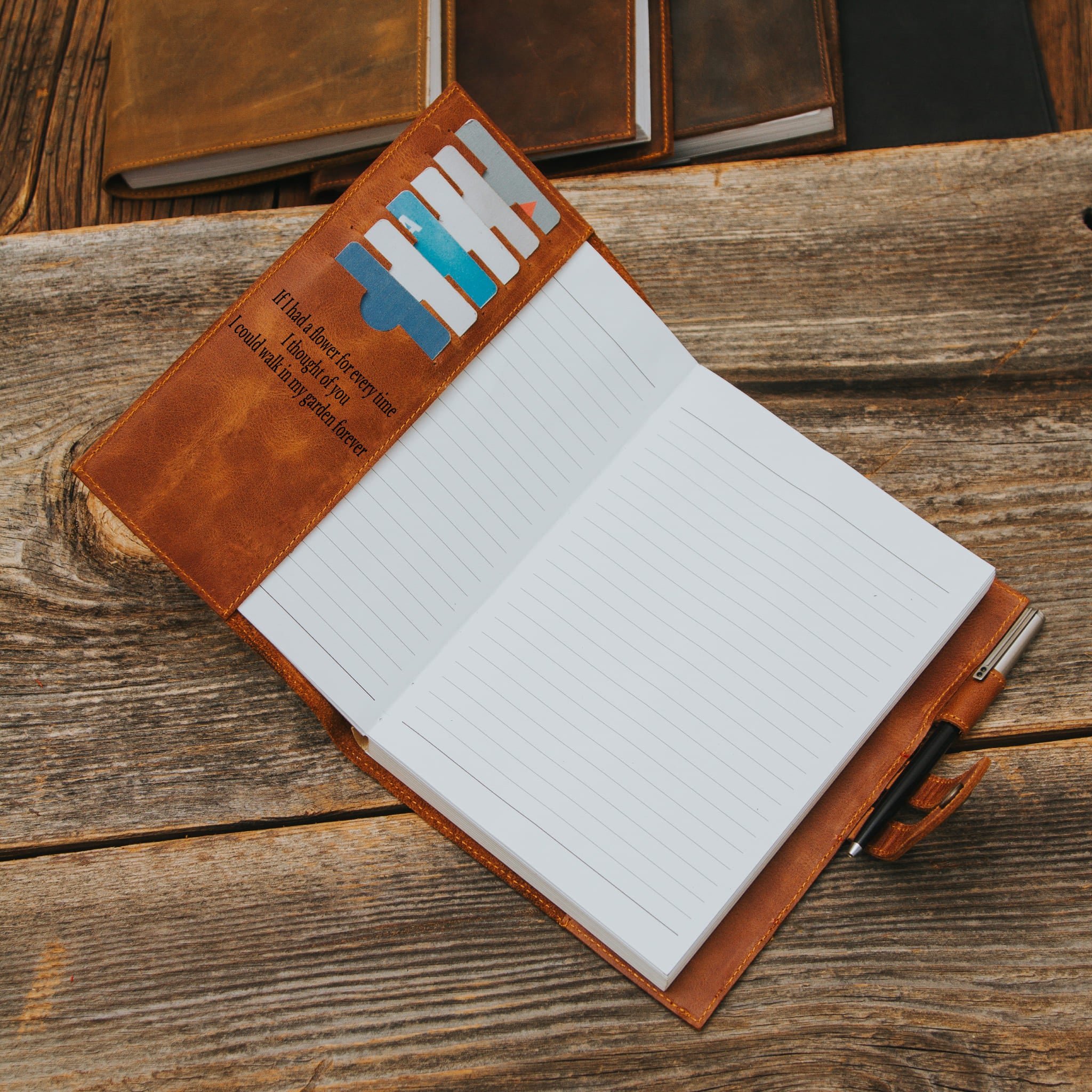 Light brown leather notebook