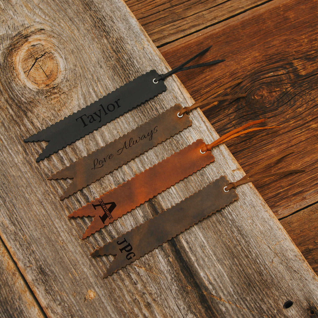 Leather bookmarks