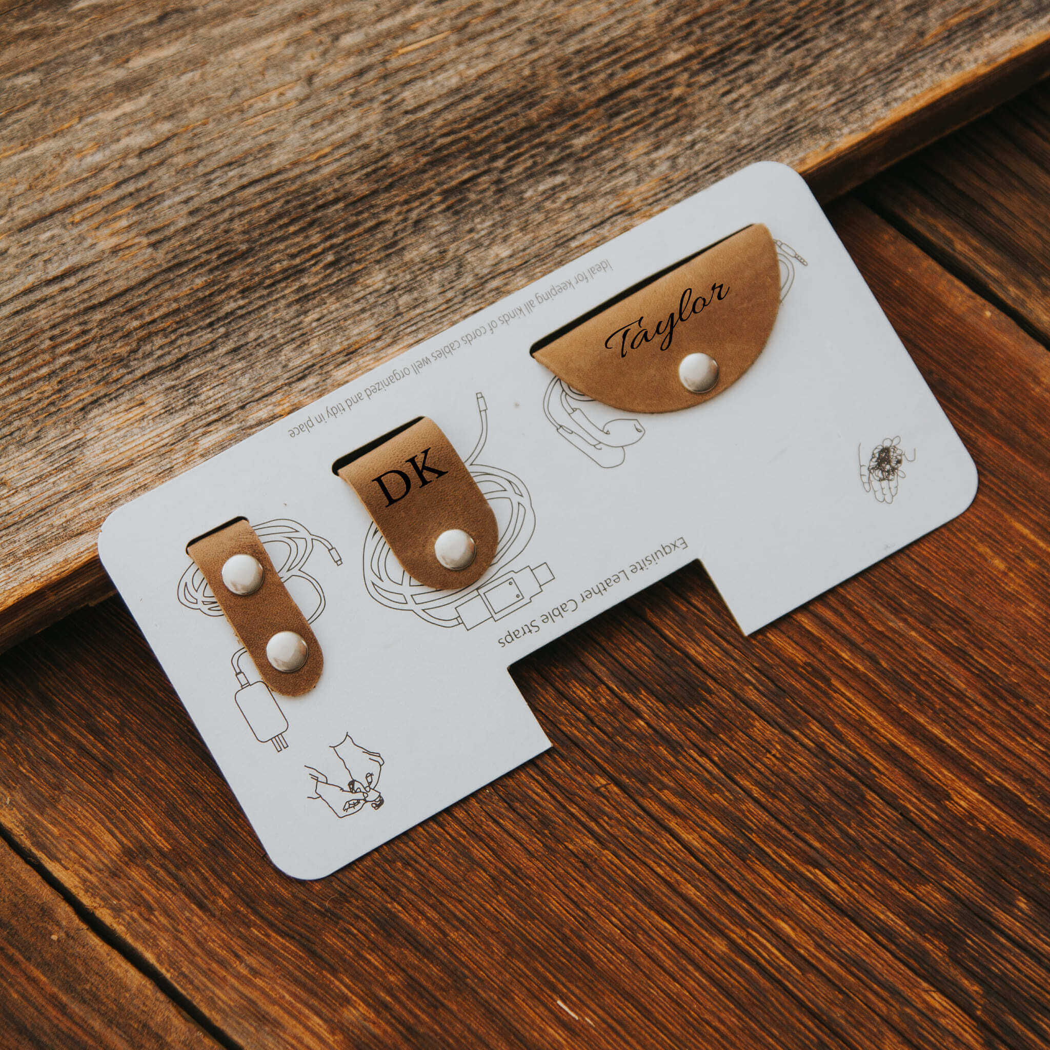 Light brown cable organizer