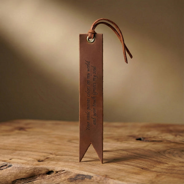 Personalized Leather Bookmark