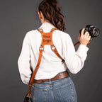 Personalized Leather Dual Camera Harness