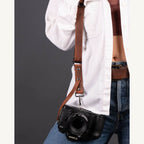 Personalized Leather Dual Camera Harness