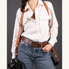 Personalized Leather Dual Camera Harness