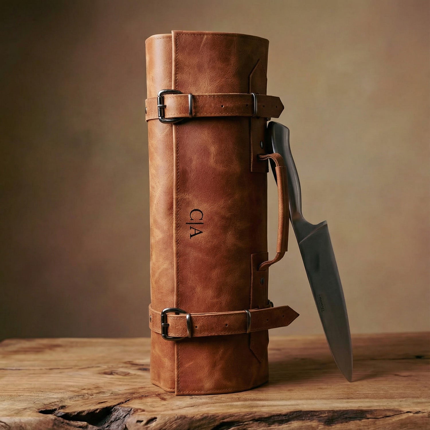 Personalized Leather Knife Roll