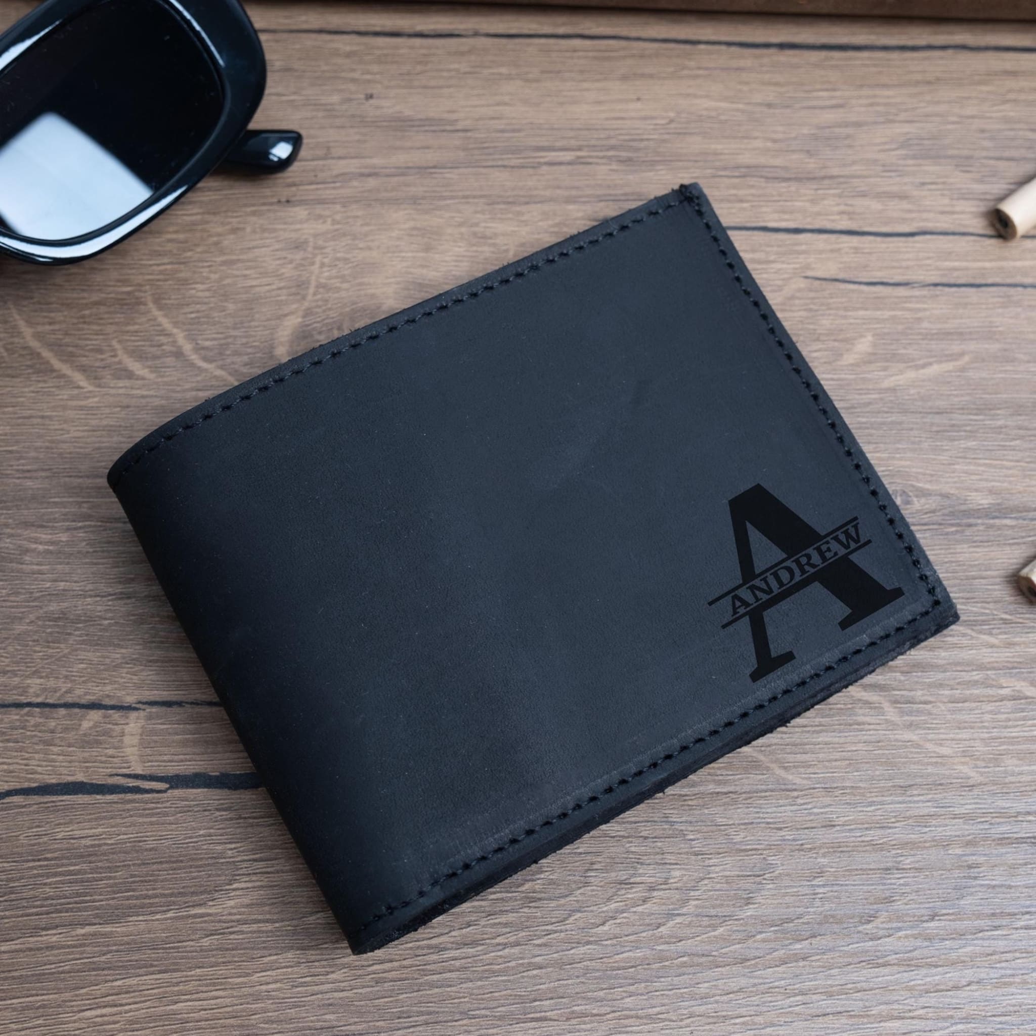 Black leather wallet