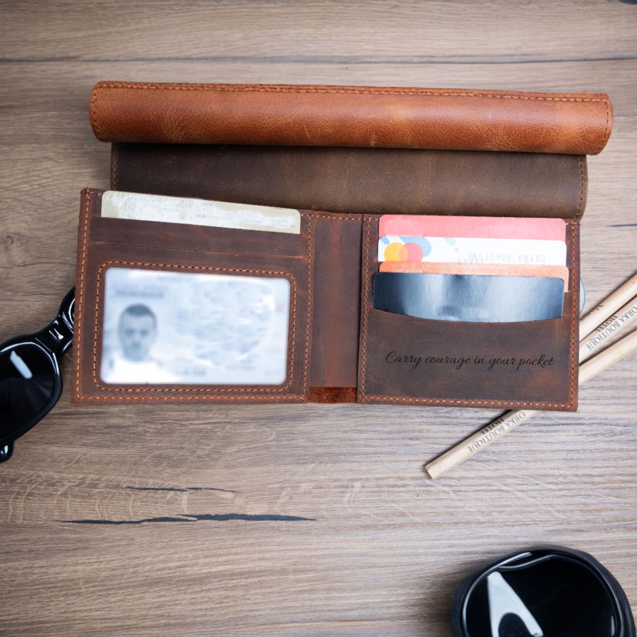 Brown leather wallet