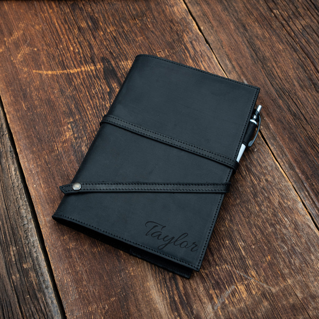 Black leather notebook  