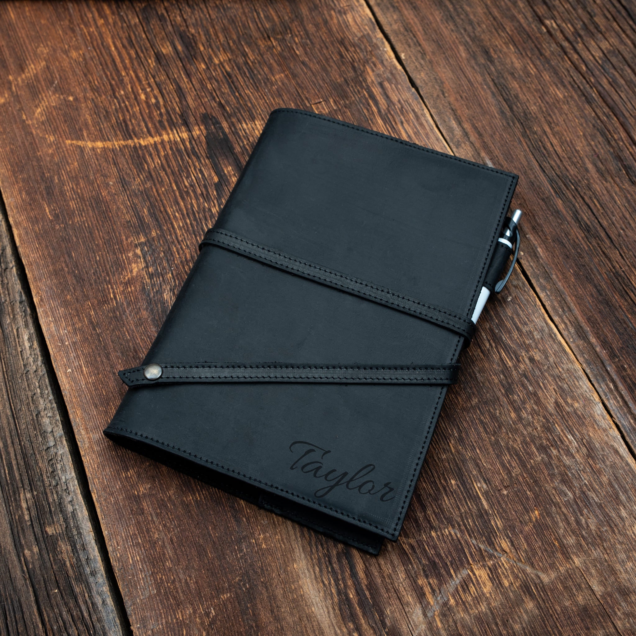 Black leather notebook  
